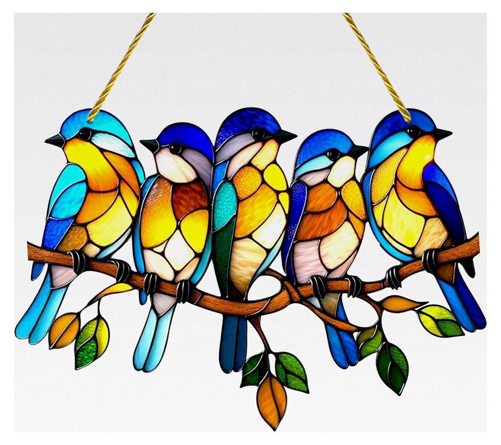 Kolibri-Sonnenfänger aus Buntglas, Acryl-Vogel-Sonnenfänger für Innendekoration und Weihnachtsschmuck
