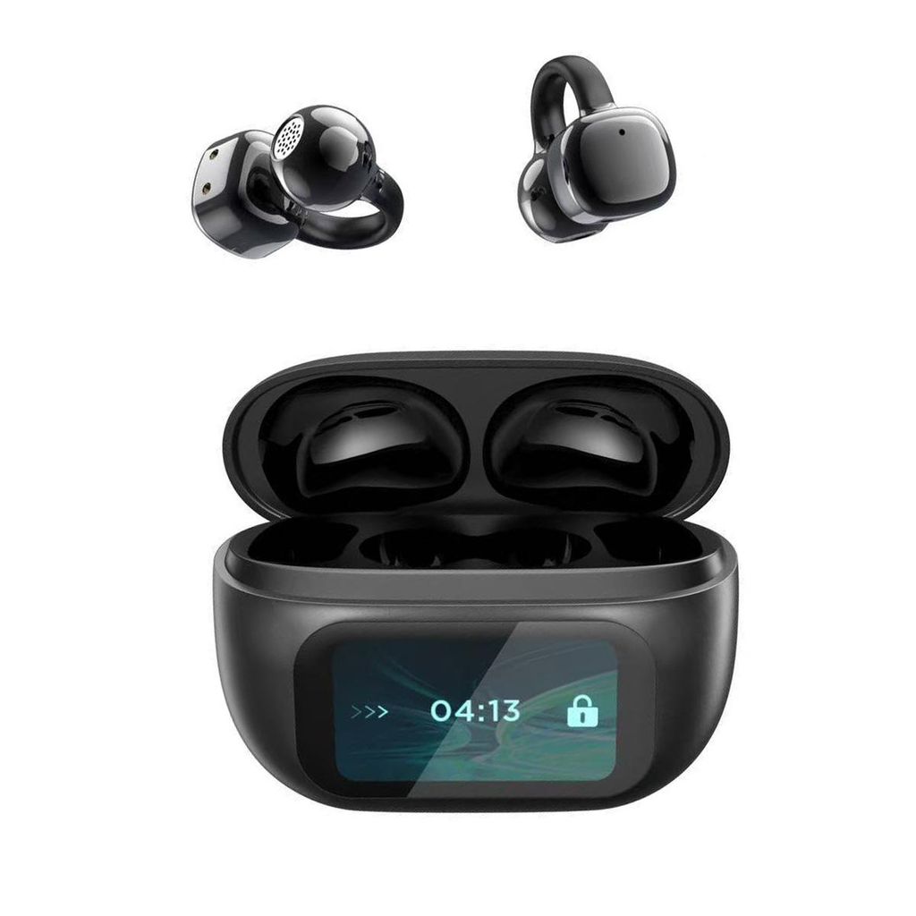 Open Ear Kopfhörer, Open-Ear-Clip Kabellose Kopfhörer mit Intelligenter Touchscreen, Bluetooth 5.4 Clip On Kopfhörer, 30 Std Laufzeit, KI-Übers...
