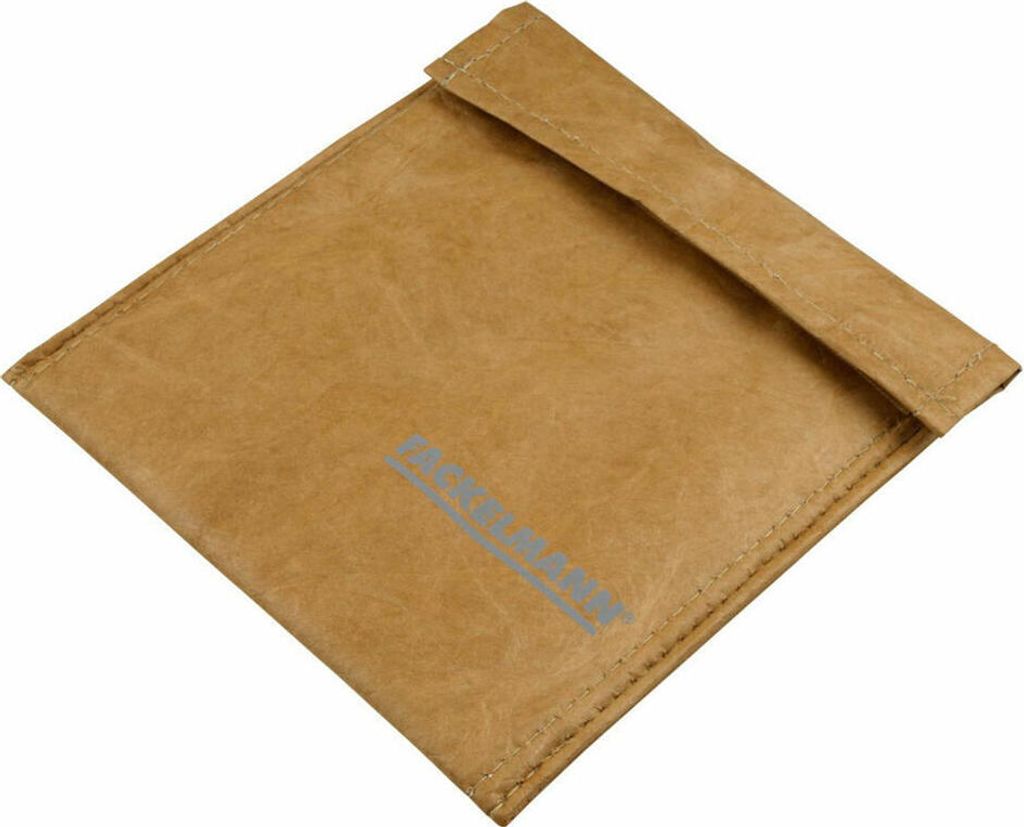Fackelmann Snacktüte Lunchbag, Frühstücksbeutel, isoliert, Tyvek, braun, 20 x 15 cm, 47185
