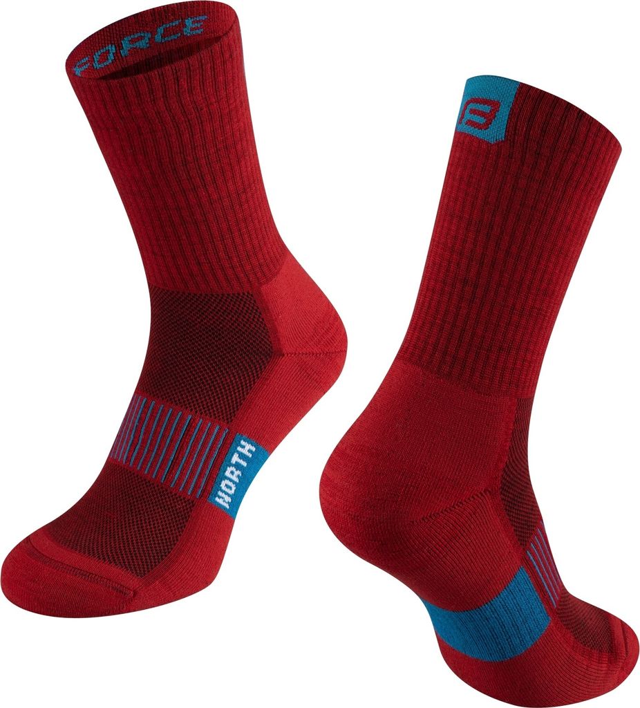 FORCE Merino Socken NORTH Thermo, S-M/36-41 Rot