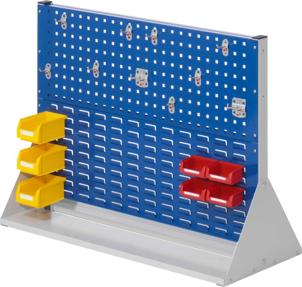 Kappes RasterPlan Stellwände doppelseitig Größe #2 - 2x Lochplatten 2x Schlitzplatten 1x Zubehörsortiment 17-teilig Enzianblau RAL 5010