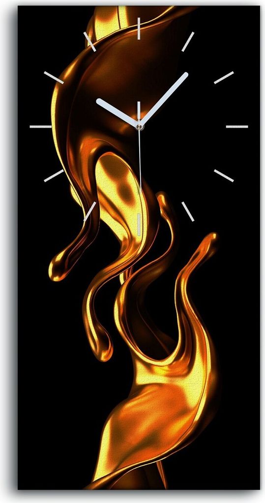 Wanduhr Bürouhr Leinwand Bild Geräuschlos 30x60 Malerei Abstrakte Kunst - weiße Hände