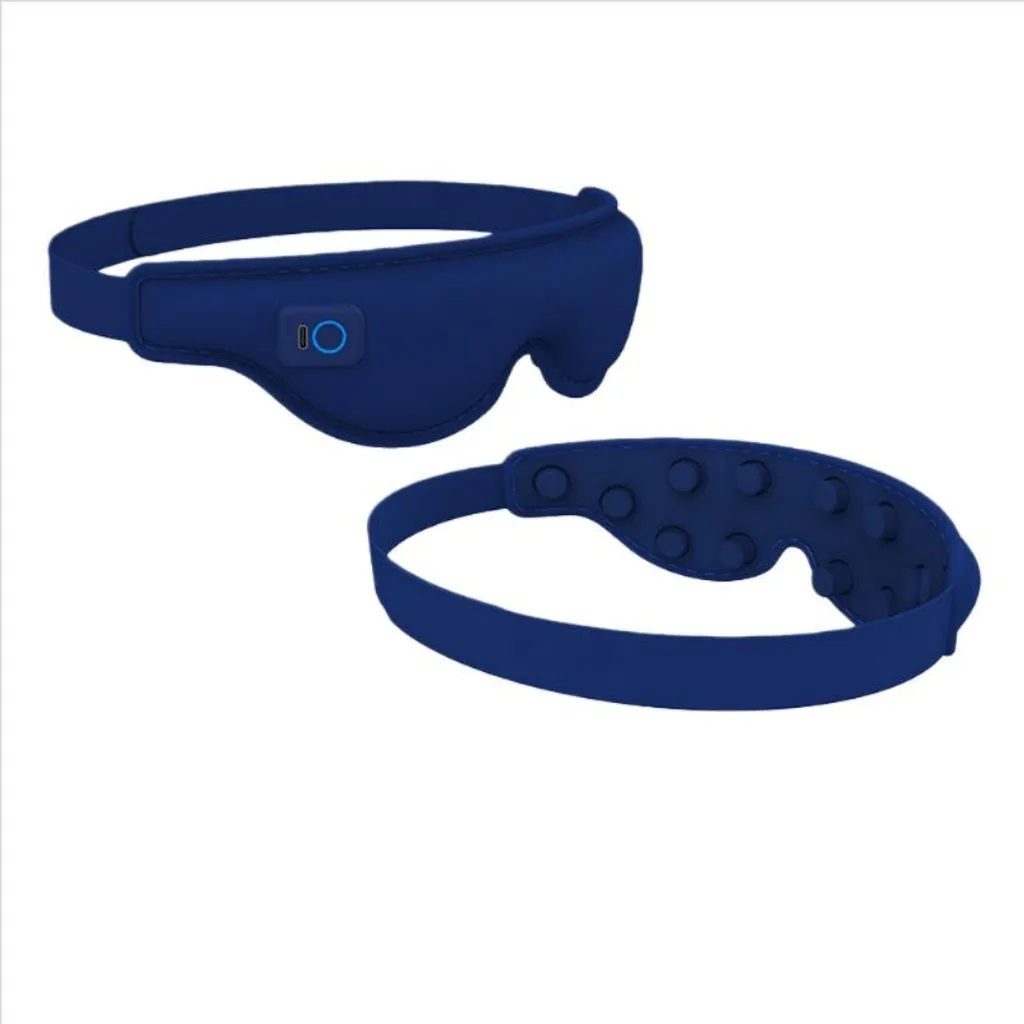 INF Massaggiatore Occhi Blu: 12 Punti Vibrazione e Musica Bluetooth Relax
