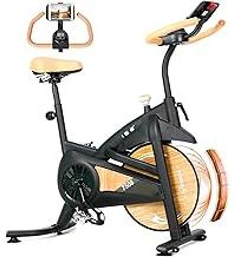 ISE Heimtrainer Fahrrad mit Verstellbarem Magnetischem Widerstand, Leises Hometrainer Fahrrad mit LED-Monitor, Tablet-Halter, Indoor Cycling Bike f...