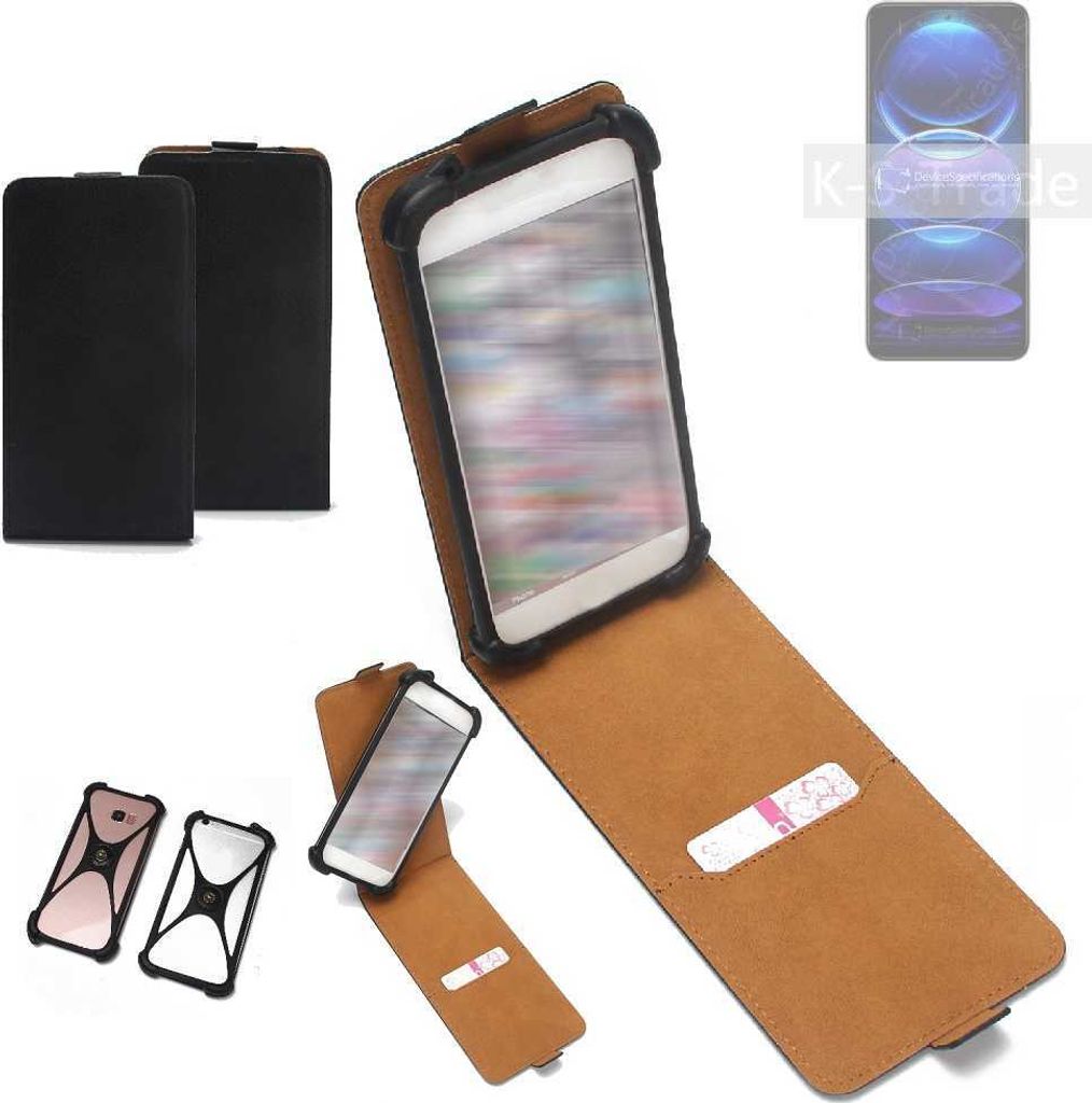 K-S-Trade Handyhülle Schutzhülle kompatibel mit Xiaomi Redmi Note 12 Pro+ Hülle Case Cover Flip Style Bumper schwarz 1x