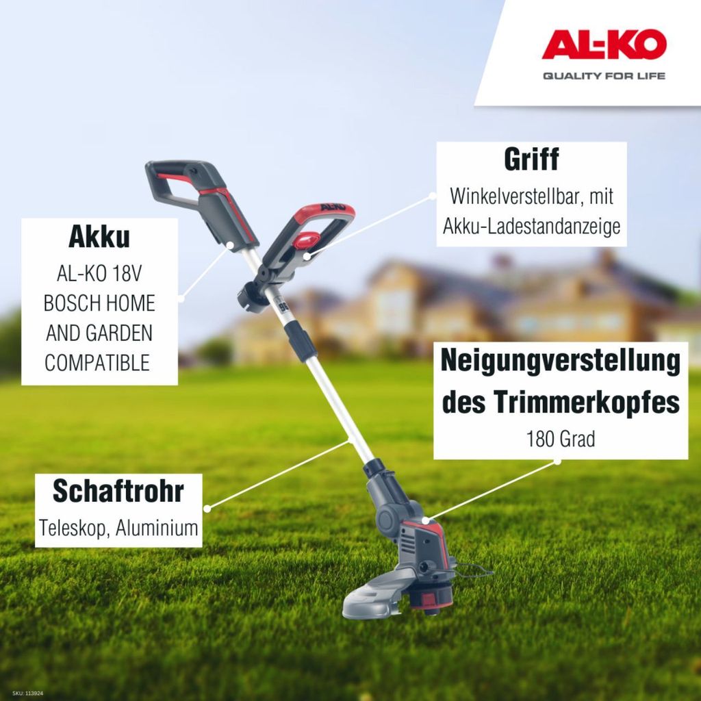 AL-KO GT 1825, Rasentrimmer, 25 cm, Nylonschnur, Produktbild 