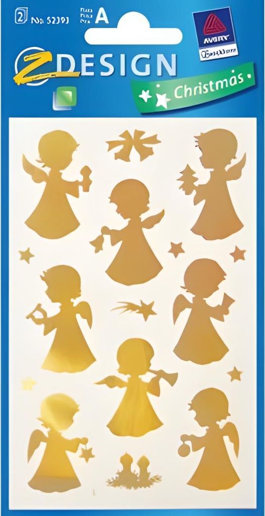 AVERY Zweckform ZDesign Weihnachts Sticker "Goldengel" 2 Blatt à 16 Sticker