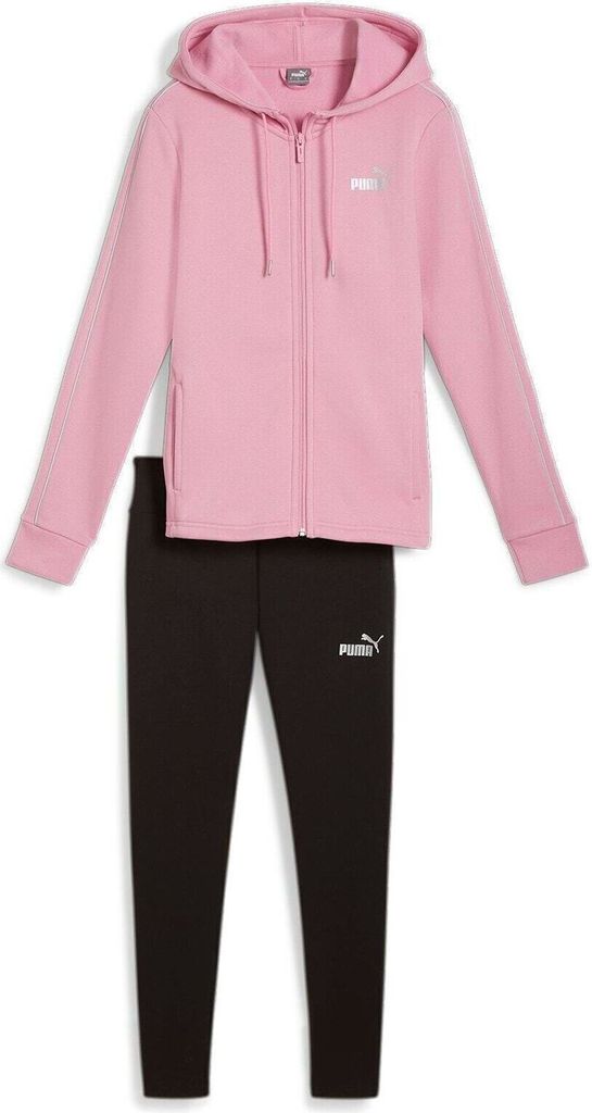 Puma Metallic Tracksuit Jogginganzug Damen, Farbe:Rosa, Größe:M