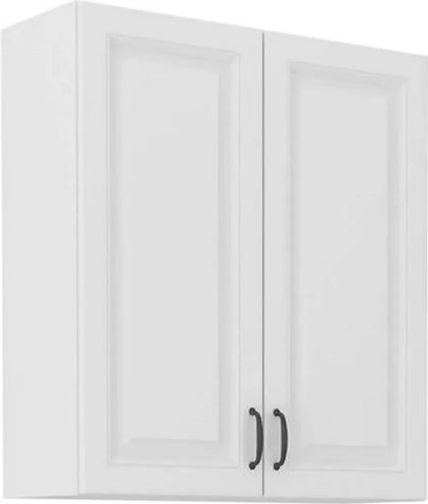 Meuble de cuisine supérieur FRYZIA 80 cm blanc avec deux portes