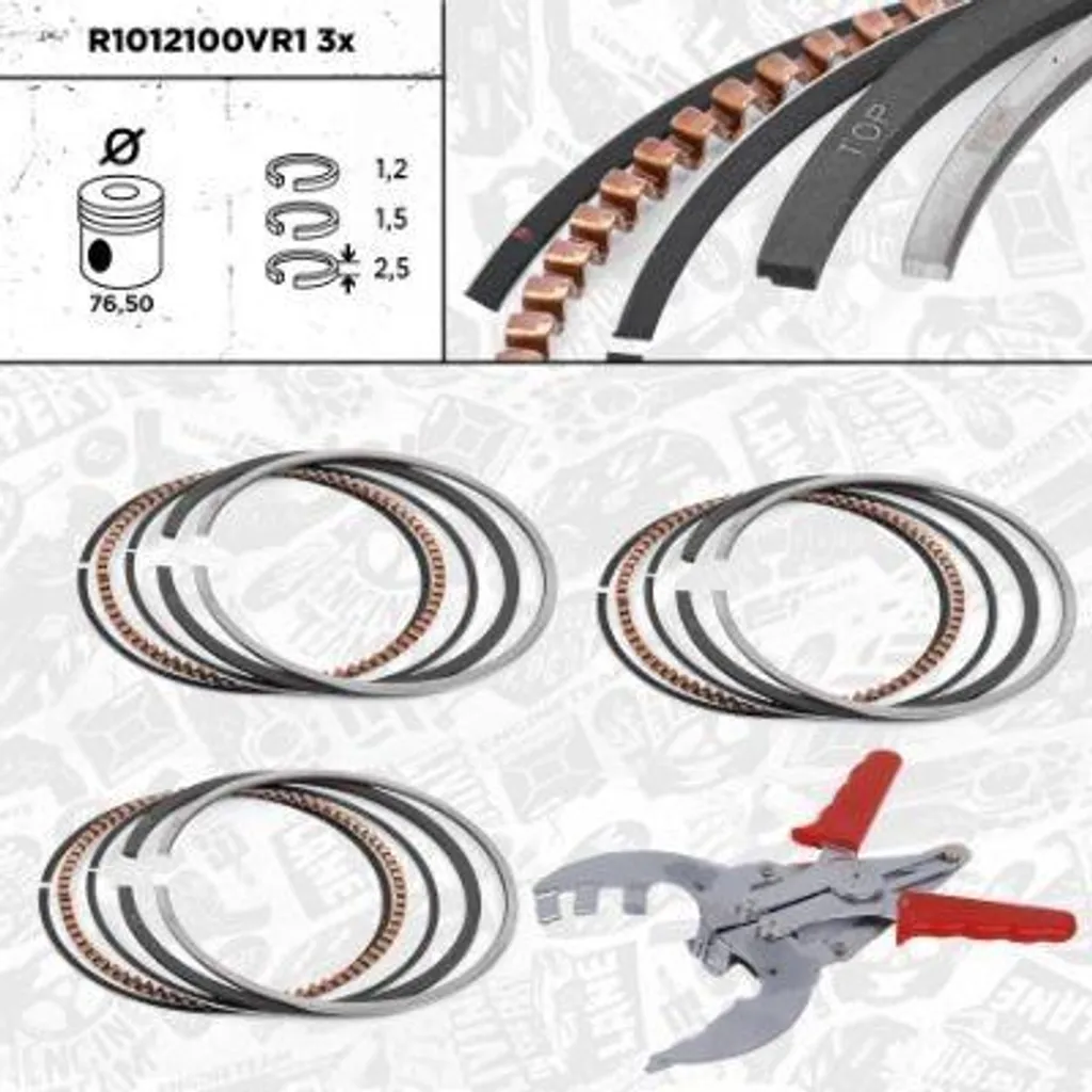 Segments de piston ET ENGINETEAM R1012100VR1 pour VW Golf IV et Polo