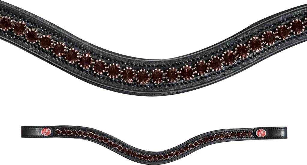 Frontal cheval WB Kieffer Flexi Loop marron pour bridon de dressage