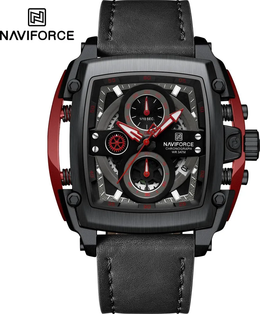 Montre Homme NAVIFORCE TU-38626 - Design Étanche et Affichage Lumineux Rouge