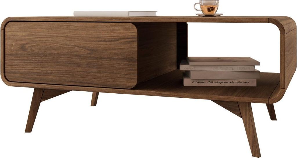 MIRJAN24 Couchtisch Helion L108 mit eins Schubladen (Farbe: Nuss Warmia)