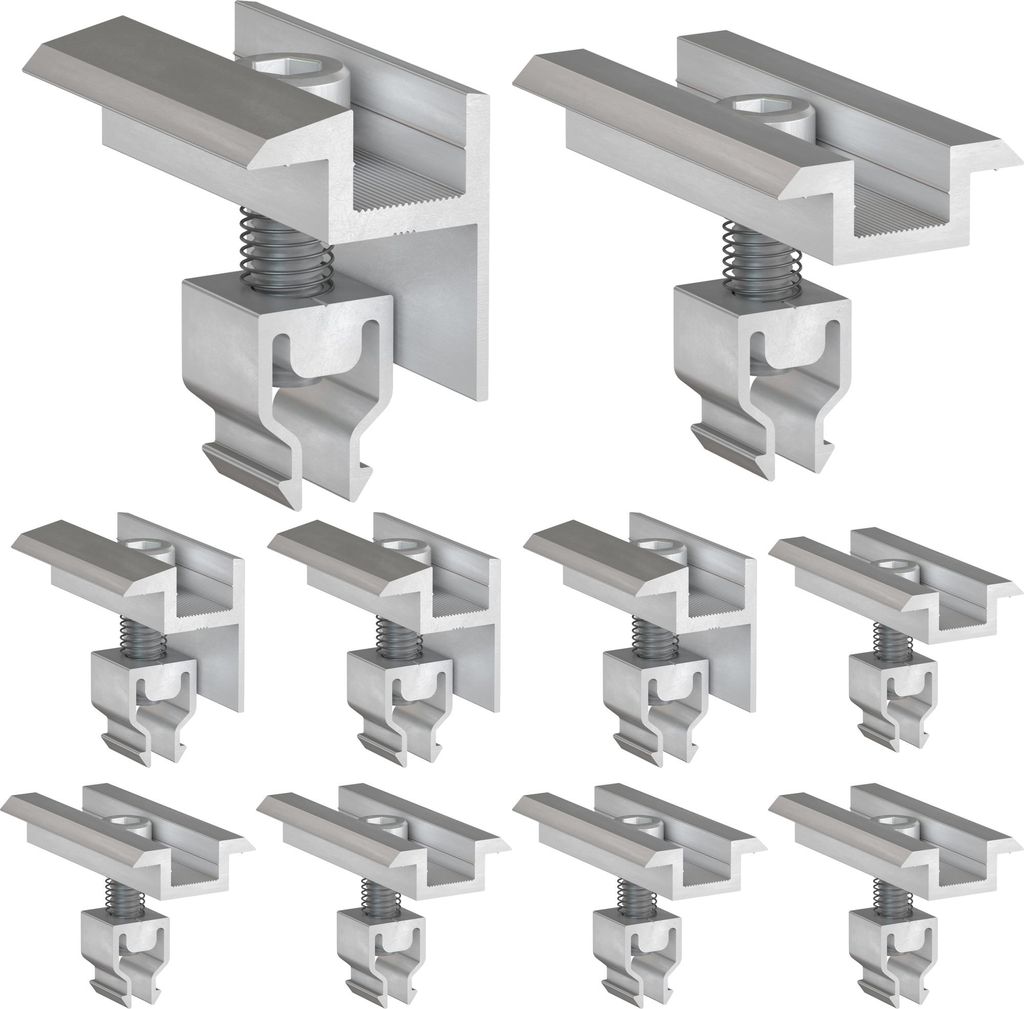 Befestigungsklemmenset Klickfix silber für 4 Solarmodule