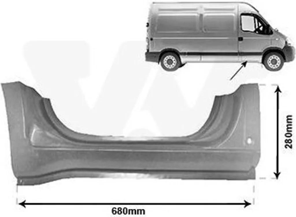 Stop corrosion : tôle d'accès droite pour Opel Movano et Nissan Pro