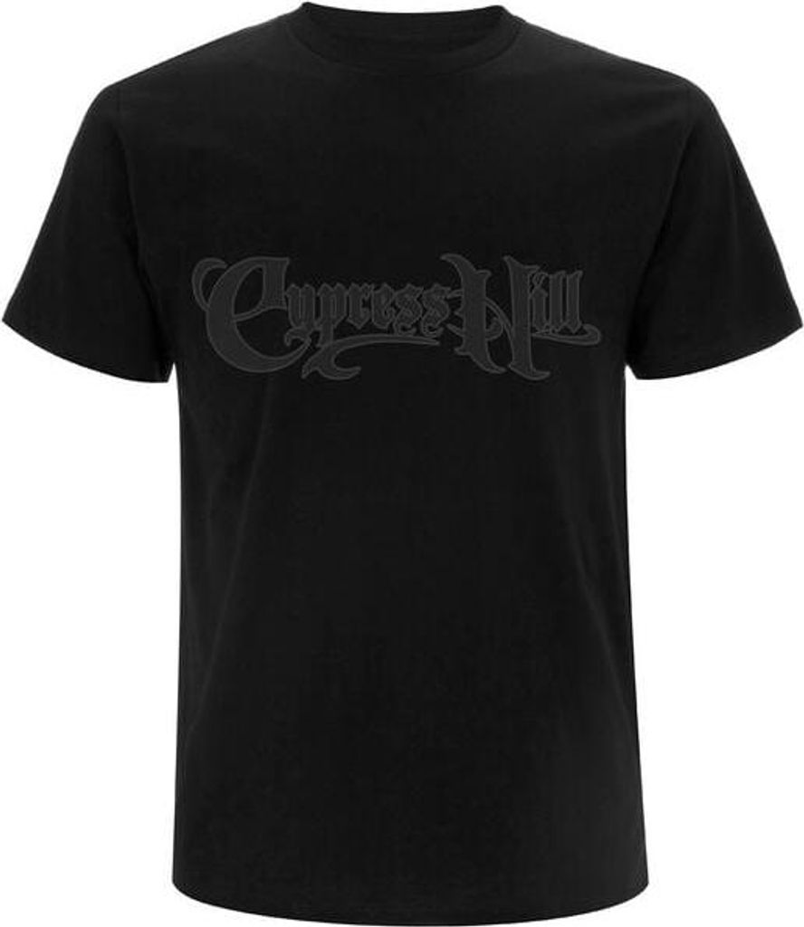 Cypress Hill T-Shirt Herren Black On Black Logo schwarz XXL