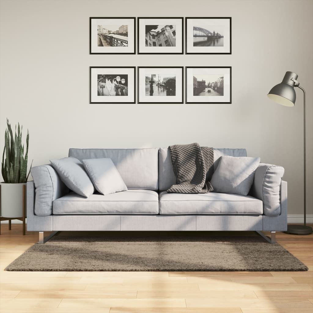 Design Teppich ISTAN Hochflor Glänzend Grau 80x150 cm, Designerteppiche 2024 Neu