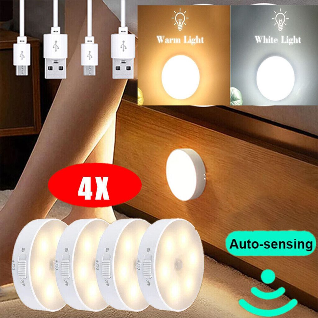 4 Pcs LED Nachtlicht mit Bewegungsmelder Nachtlicht Produktbild 