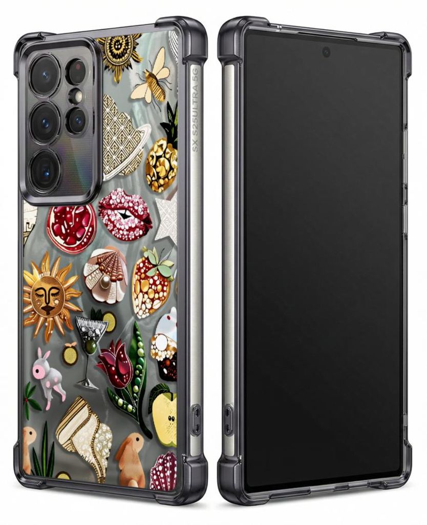 Personalisierte Hülle mit Bild für Samsung Galaxy S22 Elektroplattiert TPU Stoßdämpfer Handyhülle mit Früchte, Blumen, Tiere, Getränke, Natur