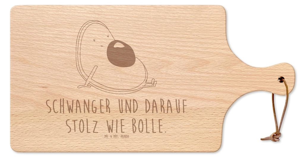 Mr. & Mrs. Panda vesperbrettchen Avocado Schwangerschaft - Transparent - Geschenk, Brett, Geburt, Baby, Frühstücksbrettchen, Holzbrett, schneidbr...