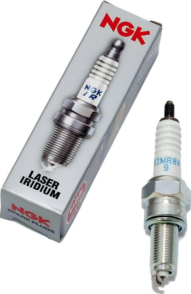 Zündkerze NGK SIMR8A9 Iridium-Zündkerze entstört, 19,0mm Langgewinde Ø 10,0mm Hex 16,0mm, Elektrodenabstand 0,90mm, Wärmewert 8, 91064