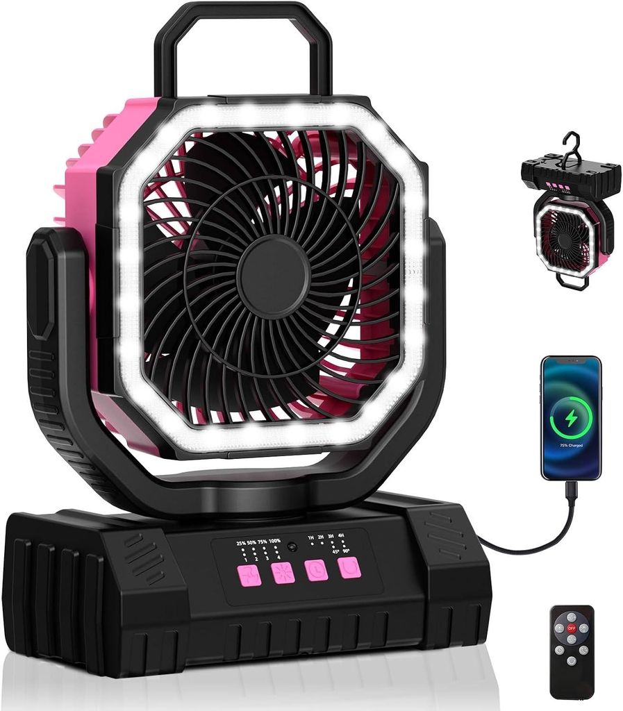 Campingventilator mit Licht, auto-oszillierender Produktbild 
