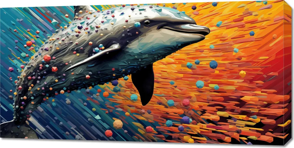 Quadro Moderno Delfino 100x50 - Arredamento Design Soggiorno