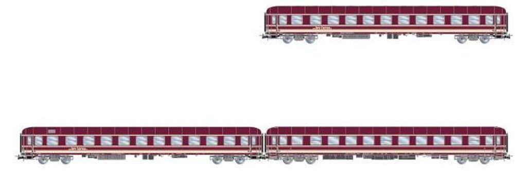 Rivarossi 3-tlg. Set Liegewagen, 1 x Bcm243, 1 x Bcm246 1 x Bvcmz, Ep. V-VI Euro