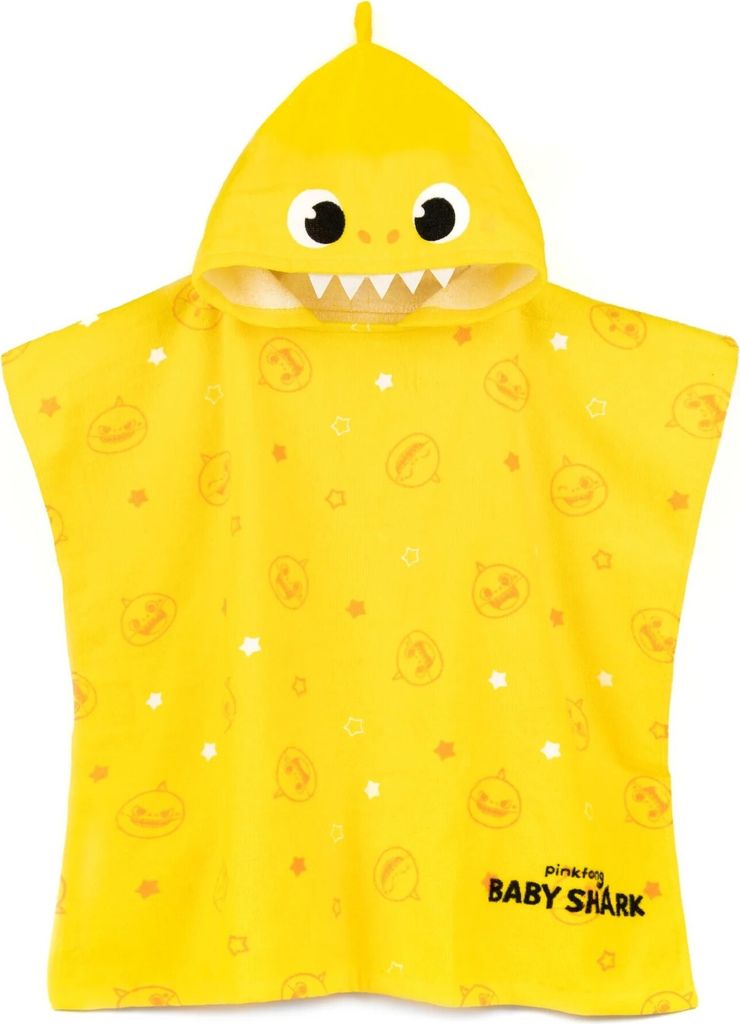 Baby Shark - Handtuch mit Kapuze für Kinder NS7015 (Einheitsgröße) (Gelb/Weiß)
