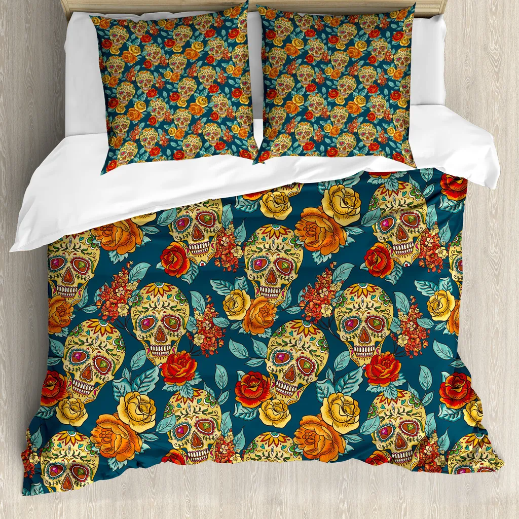 Set Letto Teschio Messicano ABAKUHAUS - Copripiumino Design 155x220