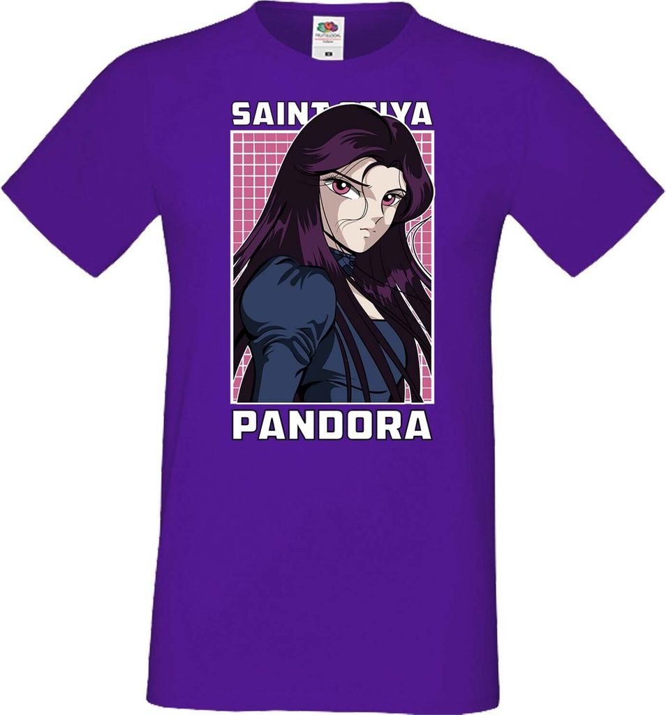 Herren T-Shirt Anime Manga Saint Anime Seiya Pandora, Man L / Lila