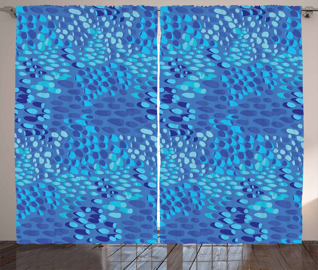 ABAKUHAUS Wasser Rustikaler Gardine, Abstrakte Fische Hautschuppen, Schlafzimmer Kräuselband Vorhang mit Schlaufen und Haken, 280 x 175 cm, Violet...