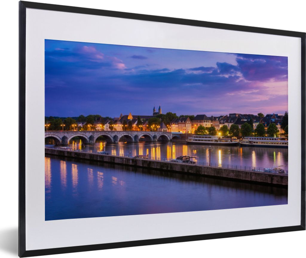 MuchoWow MuchoWow Gerahmtes Poster Lila - Luft - Maastricht 60x40 cm - Poster mit zchwarzem Bilderrahmen - Schlafzimmer - Plakat in Rahmen - Dr...