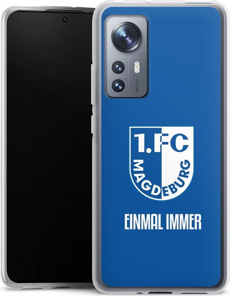 DeinDesign Handyhülle für Xiaomi 12X 5G Silikon Hülle Case Smartphone Schutzhülle Offizielles Lizenzprodukt Wappen 1. FC Magdeburg