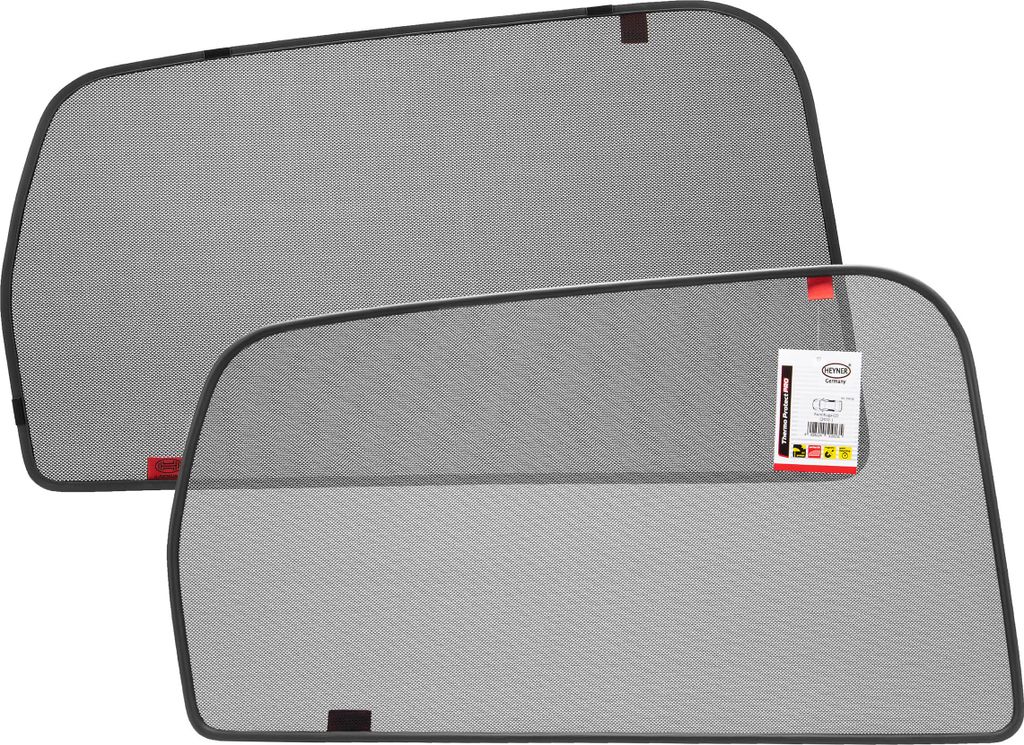 HEYNER Sonnenschutz Magnethalterung Ford Kuga (2) ab 2012 – 2er Set für hintere Türen, passgenau, grau, inkl. 10 Magnethalter