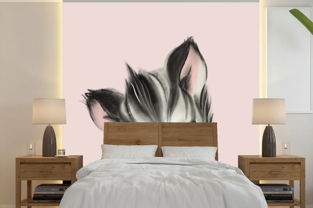 MuchoWow Fototapete für Wohnzimmer oder Schlafzimmer Wandtapete Vinyl Motivtapete Zebra - Kinder - Rosa - 220x220 cm - Tapeten