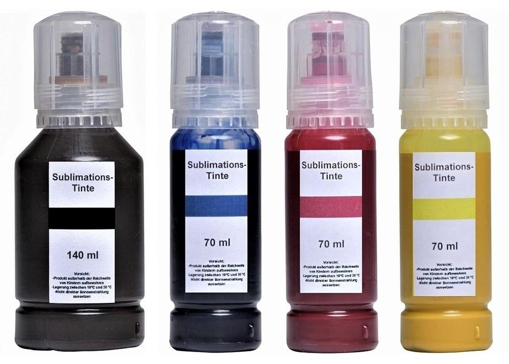 350 ml Sublimationstinte schwarz, cyan, magenta und gelb Produktbild 