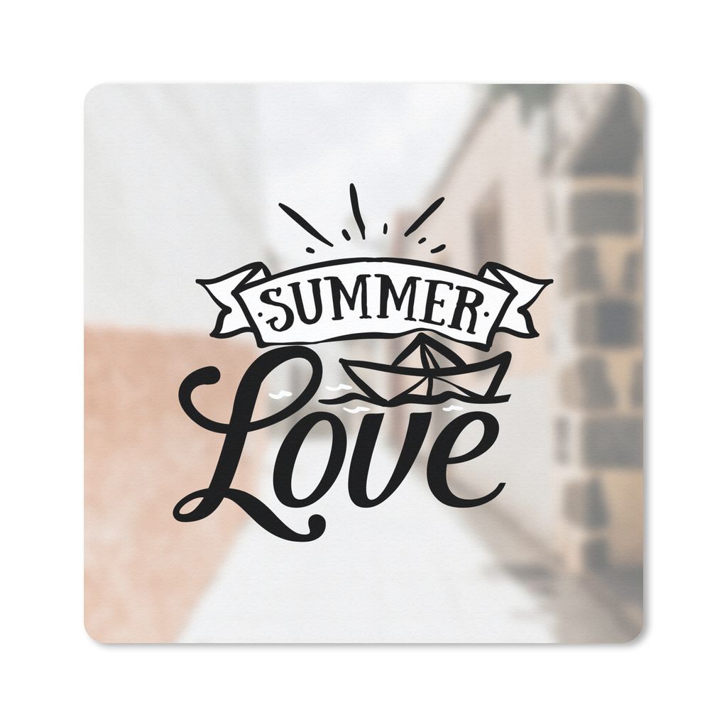 MuchoWow Mauspad Mousepad Sommer - Zitat - Schwarz 20x20 cm - Mousepads - Maus Mat - Pad - Mausunterlage - Desk Mat - Bureauartikeln