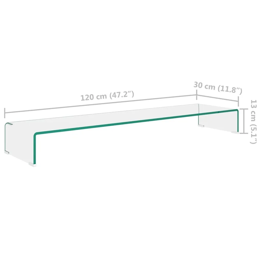 Réduisez la fatigue visuelle avec ce support TV en verre de 120 cm