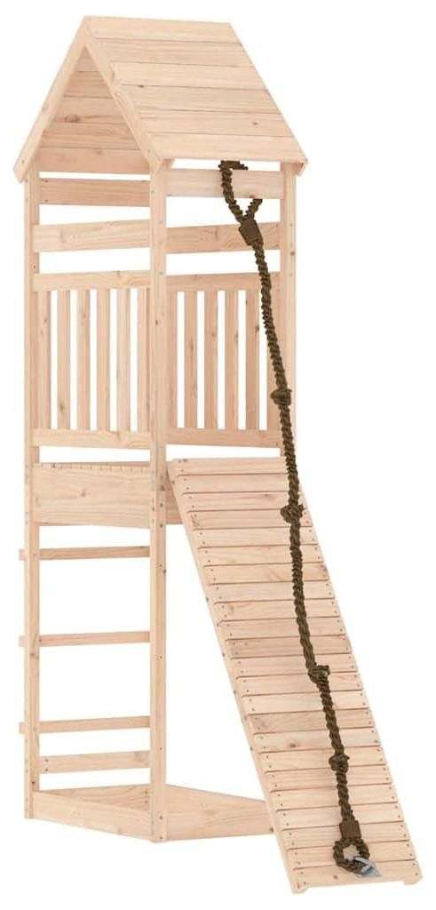 vidaXL Spielturm mit Kletterwand Massivholz Kiefer