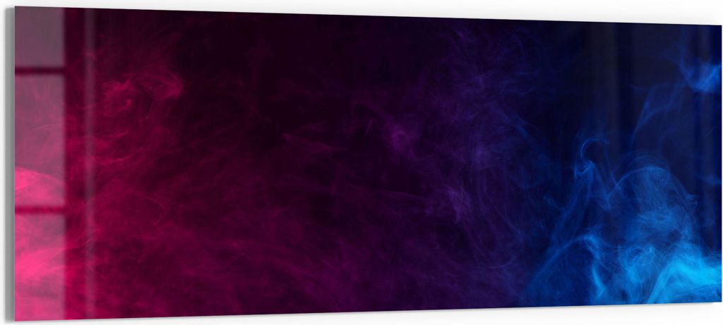 DEQORI Glasbild Echtglas 150x60 cm 'Bunter Farbdunst' Wandbild Bild modern Deko