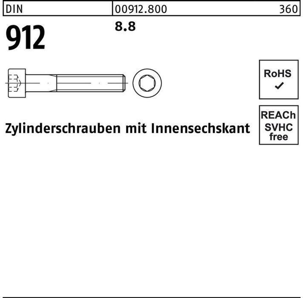 Reyher Zylinderschrauben DIN 912 8.8 M 18 x 45 (50 Stück)