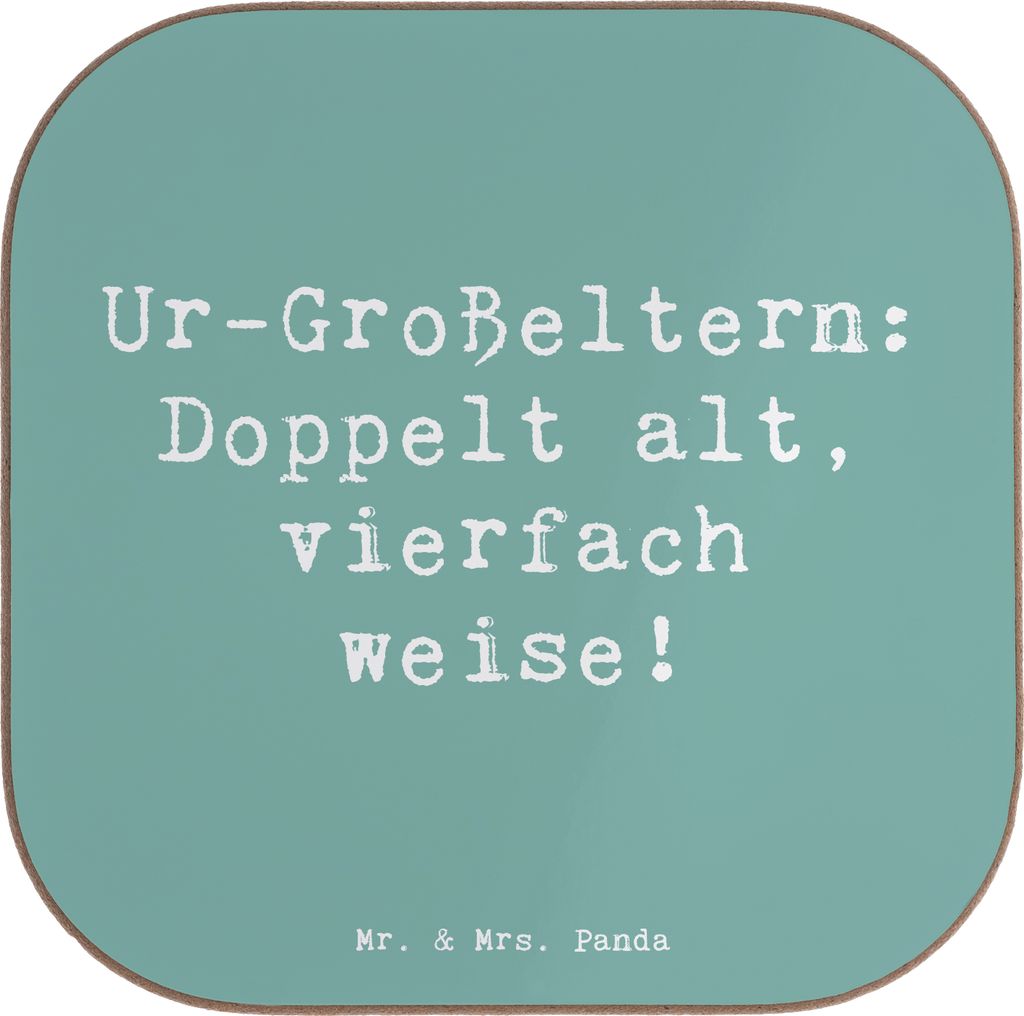 Mr. & Mrs. Panda Untersetzer für Gläser Spruch Ur-Großeltern Weisheit - Meeresbrise - Geschenk, Geburtstagsgeschenk, gläseruntersetzer, Liebe, ...