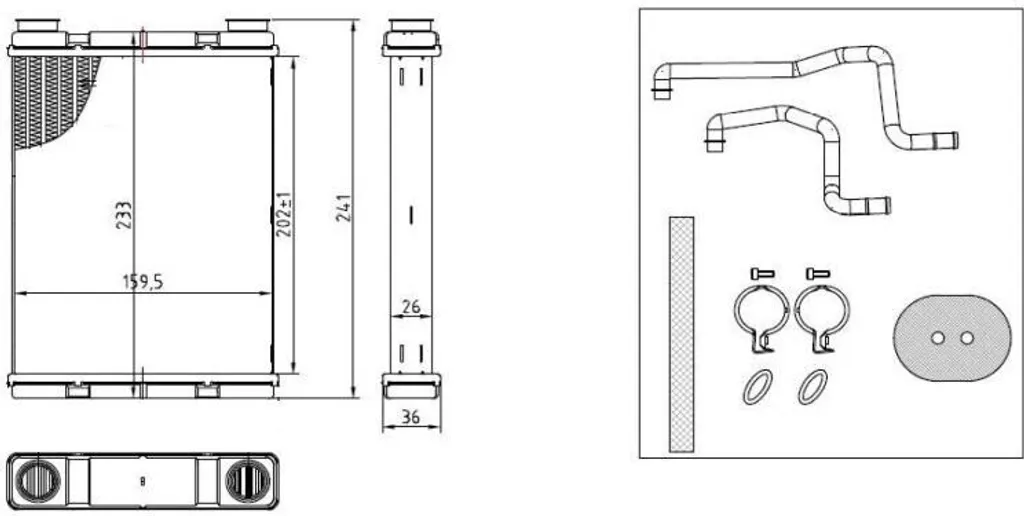 Radiateur de chauffage pour Nissan Juke et Pulsar - Échangeur NRF 54429