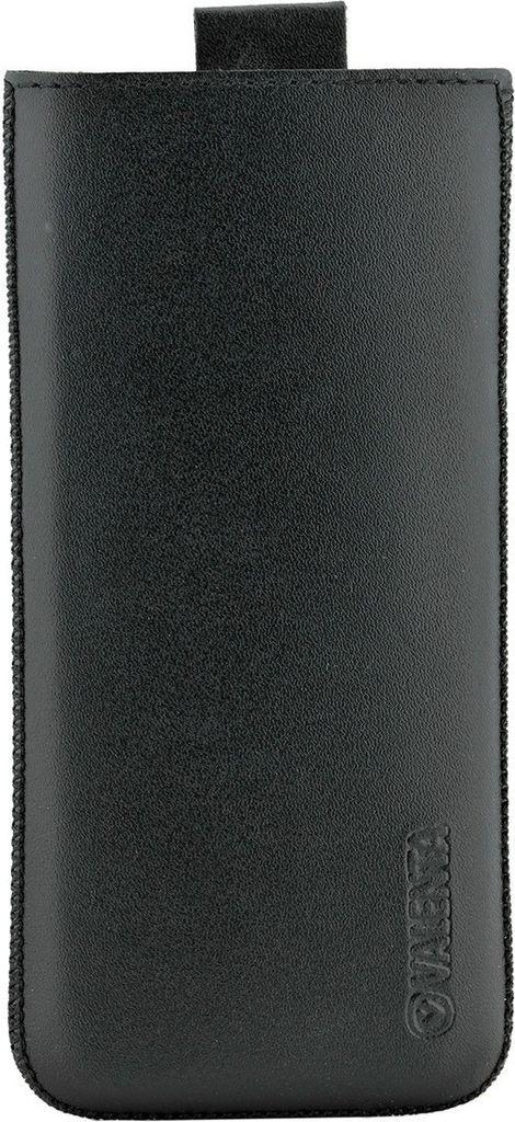 Valenta Pocket Classic Echtes Leder Einschubhülle (max 14,8 cm x 6 cm) - Einschubhülle - Handytasche - Schwarz