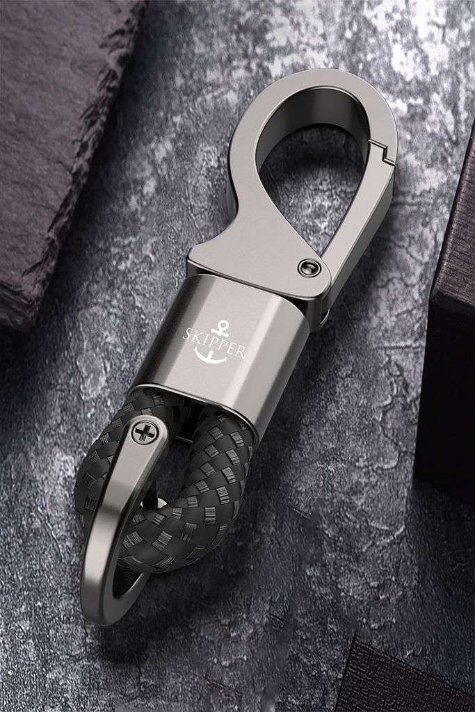 Skipper Schlüsselanhänger Aus Kunstleder & Edelstahl - Maritim, Bunt, Mit Schraubverschluss