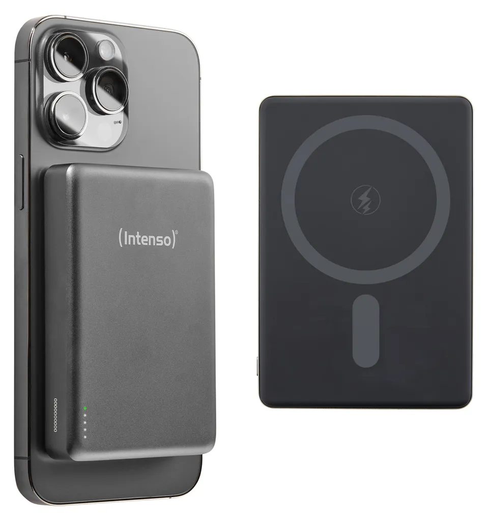 Intenso 7344034 Batterie Externe Magnétique Sans Fil 10000 mAh Gris