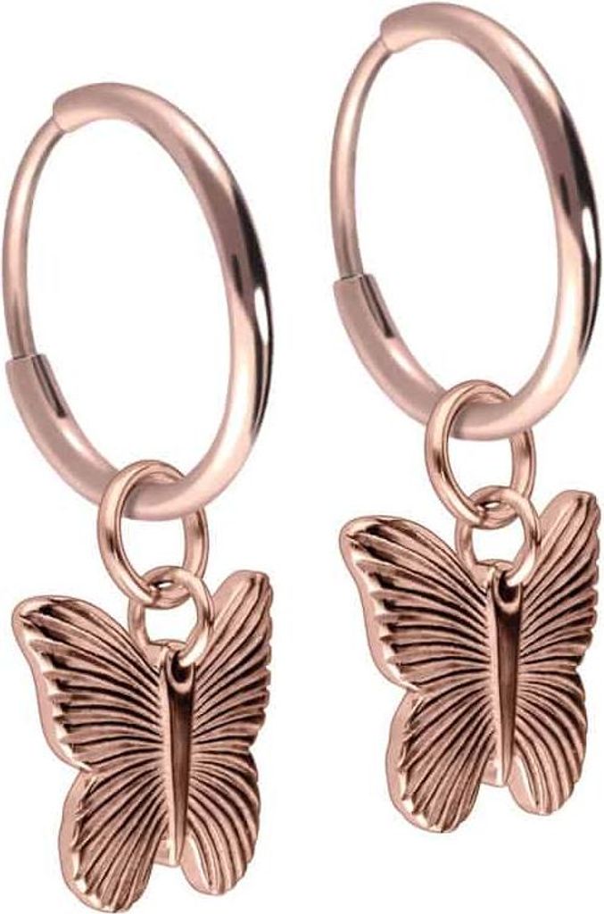 Titan Ohrclicker Creolen SCHMETTERLING RoséGold Innendurchmesser: 12mm + Designstärke: 1,2mm