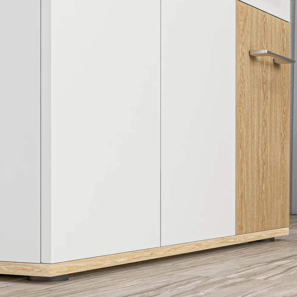 Buffet commode blanc 90x30x75,5 cm - Armoire de salon à 2 tiroirs MOD1 - 6