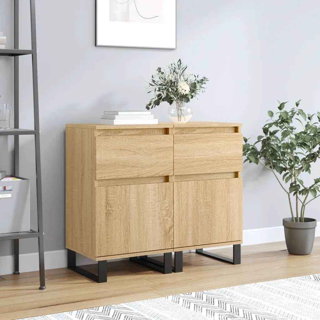 The Living Store Credenze 2 pezzi rovere Sonoma 40x35x70 cm materiale a base di legno